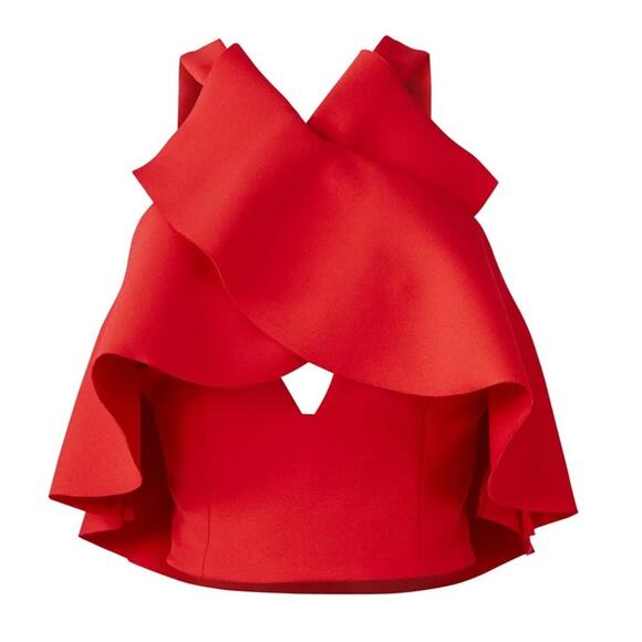 Kendall + Kylie - Rent The Runway Red Ruffle Crop Top Size XS - Picture 4 of 4